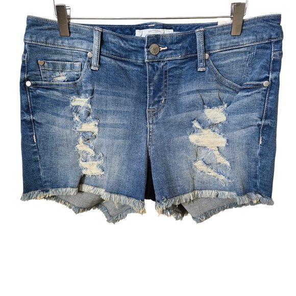 torrid Pants - Torrid Skinny Short Shorts Ripped Destruction Frayed Hem Crochet Inset